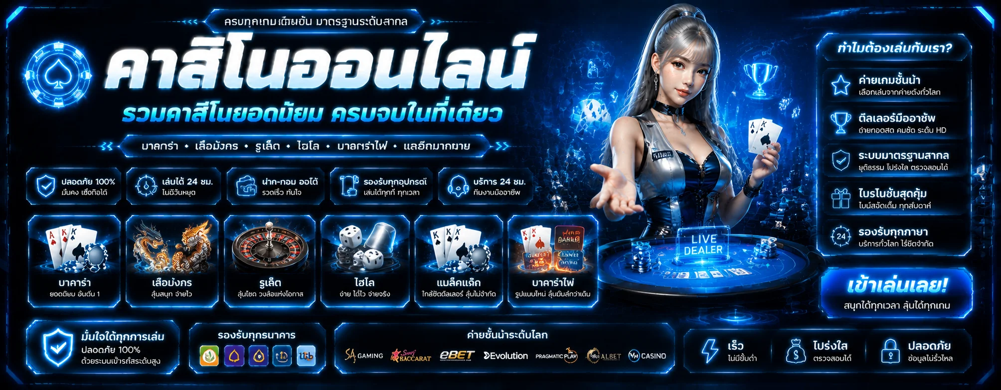 คาสิโนออนไลน์ Onemax เล่นบาคาร่า รูเล็ต สดกับดีลเลอร์จริง